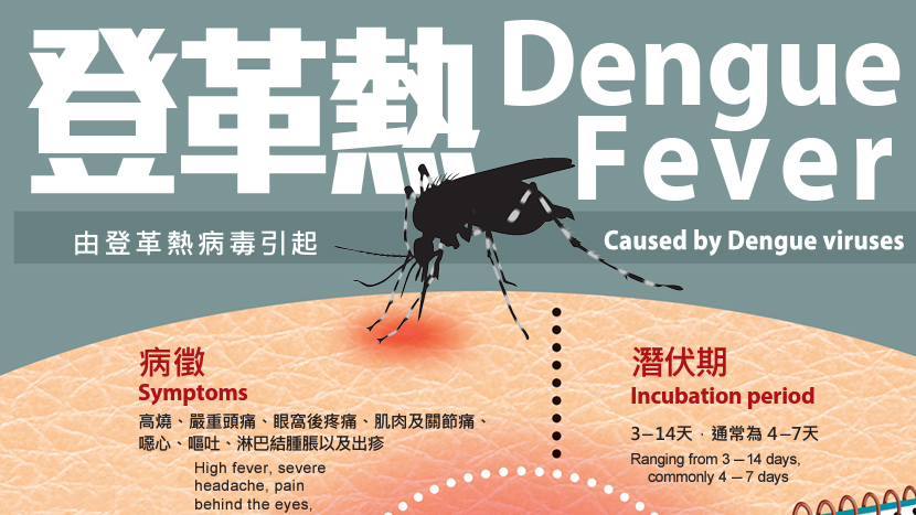 本港錄兩宗登革熱傳入個案 潛伏期內(nèi)曾到越南及泰國